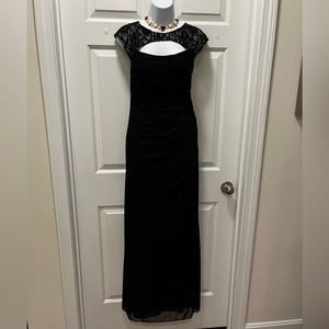 Elegant black dress - great for cocktail evening or festive gala - size 16
